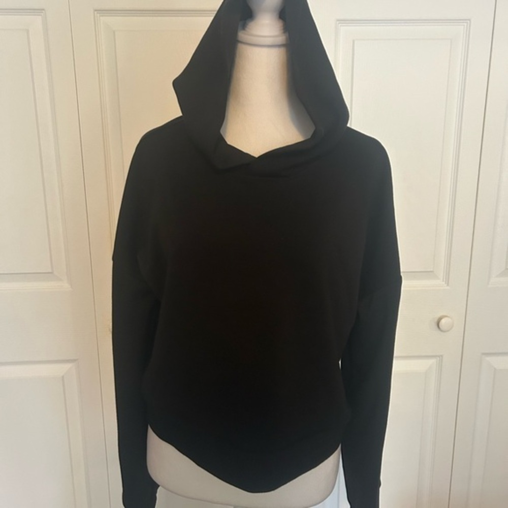 Sage Black Boxy Hooded Sweatshirt